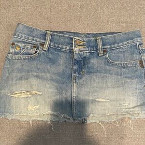 Abercrombie & Fitch Blue Distressed Mini Skirt